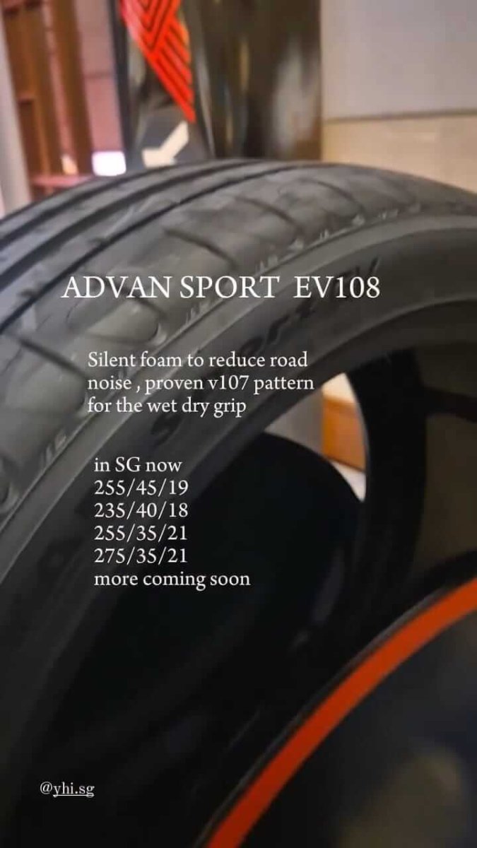 Yokohama Advan Sport V108 EV tyre Singapore